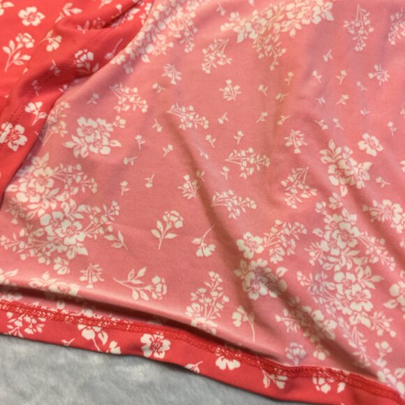 New! Charter Club A-line Midi Dress L Womans Coral Floral Knit Sleeveless Belt - Picture 10 of 15